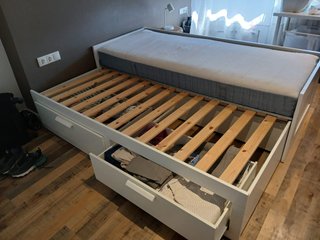 Cama Diván Blanca con Cajones