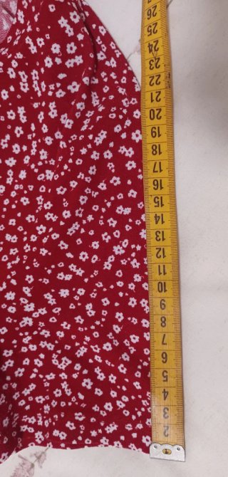 Vestido Mango rojo y blanco estampado