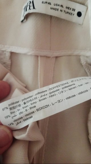 Pantalones Zara Beige Talla XL