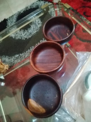 Juego de 3 cuencos de madera