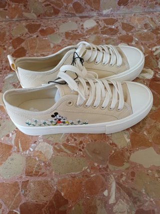 Zapatillas Mickey Mouse Beige Flores