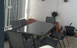 Mesa y 6 Sillas Exterior Gris Cristal
