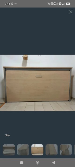 Cama Plegable Madera y Metal 40x110x212