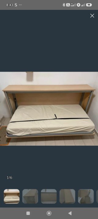 Cama Plegable Madera y Metal 40x110x212