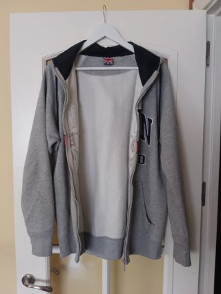 Sudadera London England Gris con Capucha