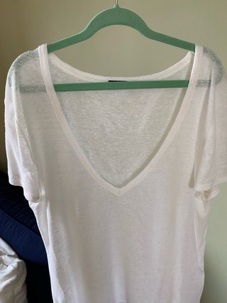 Camiseta Lino Massimo Dutti Blanca