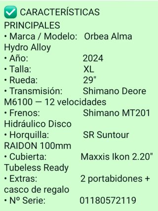 Orbea Alma Hydro Alloy 2024 Talla XL