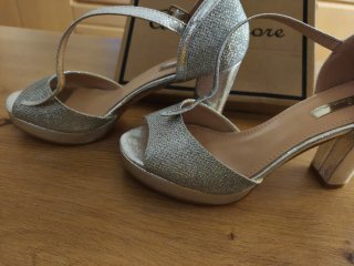 Zapatos de fiesta plateados Talla 37