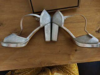 Zapatos de fiesta plateados Talla 37