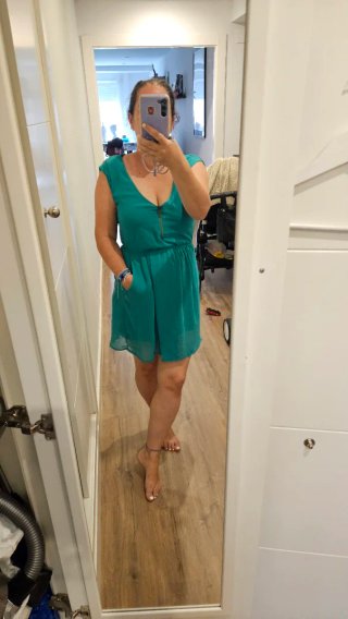 Vestido verde Stradivarius talla S
