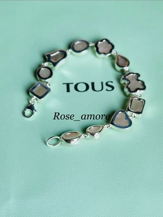 Pulsera Tous Cuarzo rosa y plata