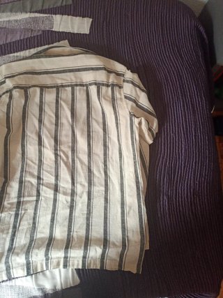 Camisa Zara Rayas Beige y Negro