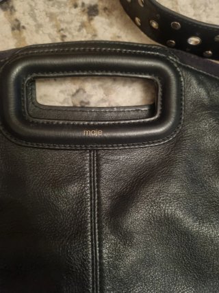 Bolso Grande Maje Negro con Flecos