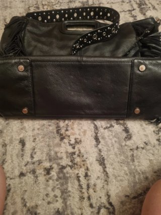 Bolso Grande Maje Negro con Flecos