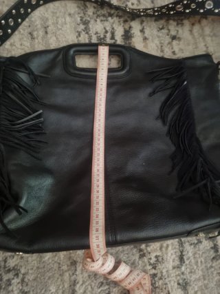Bolso Grande Maje Negro con Flecos