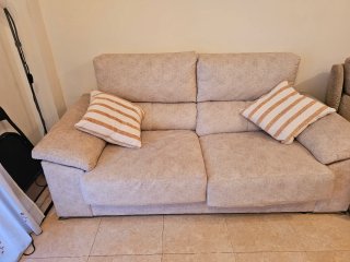 Divano XL a 2 posti beige estensibile