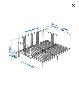 Diván cama IKEA negro 80x200