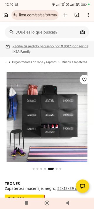 Zapatero Ikea Trones Negro