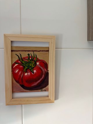 Cuadro al óleo de tomate