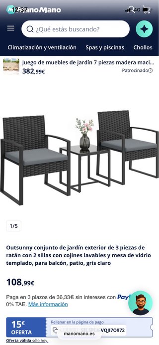 Conjunto sillones terraza sin estrenar