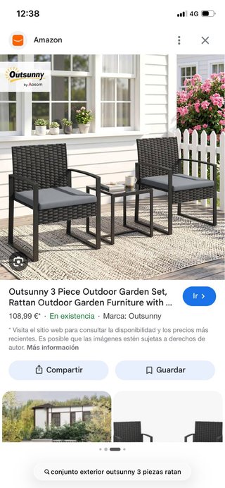 Conjunto sillones terraza sin estrenar