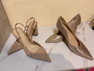 Zapatos Zara Talla 36 y 37 Beige y Dorado