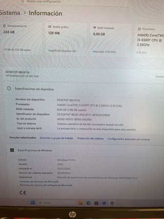 HP EliteDesk 800 G2 DM i5-6500T 8GB RAM