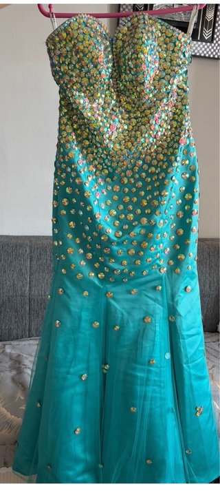 Abito lungo sirena con strass