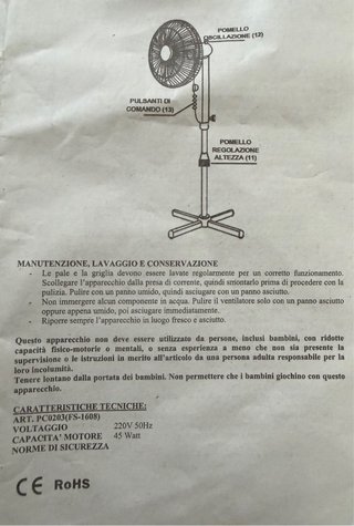 Ventilatore a piantana Pierre Cardin
