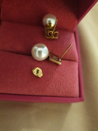 Pendientes perla chapado oro 18k