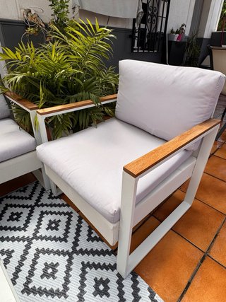 Conjunto Muebles de Jardín Sofá, Sillones y Mesa