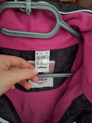 Abrigo impermeable Wed'ze gris y rosa