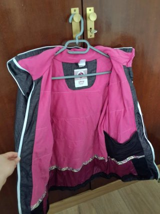 Abrigo impermeable Wed'ze gris y rosa