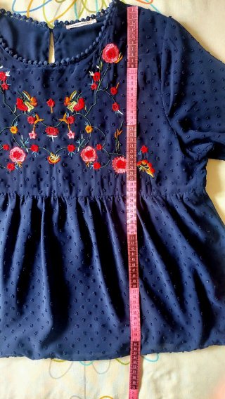 Camisa azul marino bordada plumeti