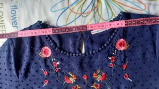 Camisa azul marino bordada plumeti
