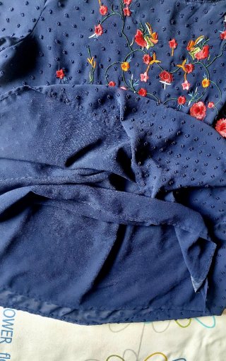 Camisa azul marino bordada plumeti