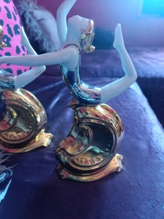 Figuras Bailarinas Porcelana Doradas.mk