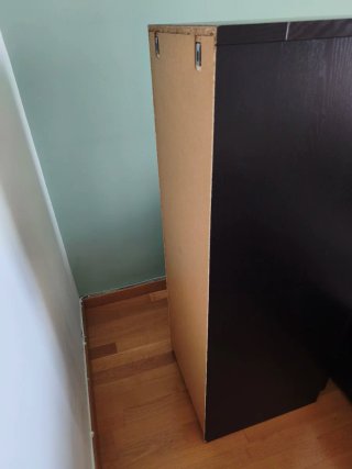 Cómoda Malm Ikea 6 cajones y espejo, negro-marrón