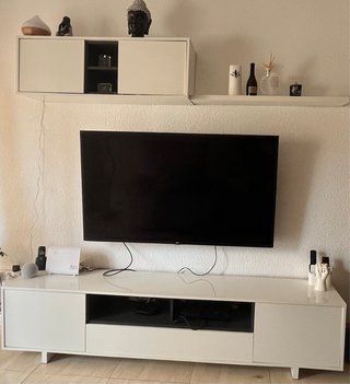 Mobile TV e Mensola Bianco e Antracite