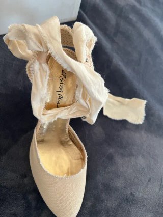 Sandalias de tela tacón verano Talla 40