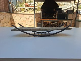 Centro de mesa piedra y metal