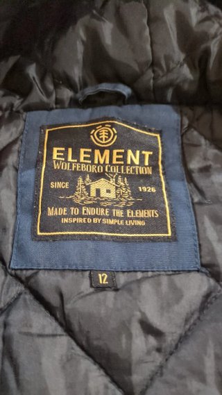 Abrigo Element azul marino y beige talla 12