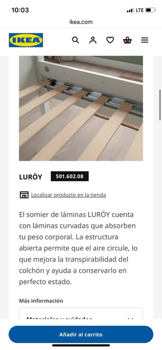 Lamas somier Ikea 70x200