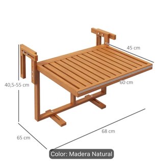 Tavolo pieghevole in legno per balcone