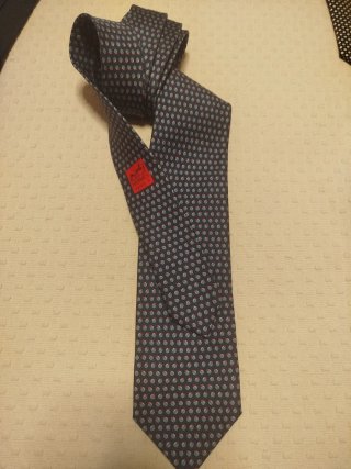 Corbata Hermes Negra con Diseño