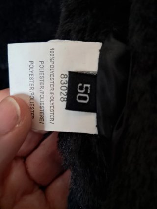 Abrigo negro reversible muy calentito, t.46