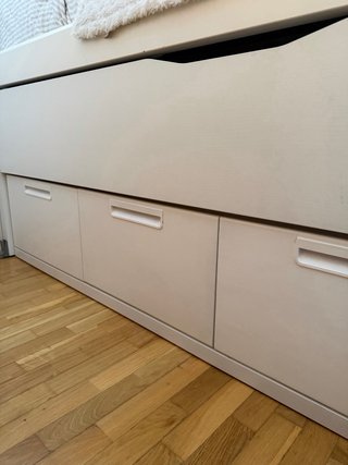 Cama nido 90cm blanca con cajones