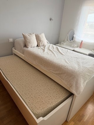 Cama nido 90cm blanca con cajones