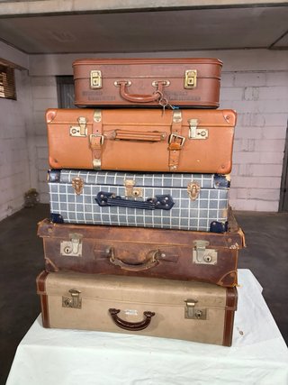 Set 5 Valigie Vintage Marroni e Grigie