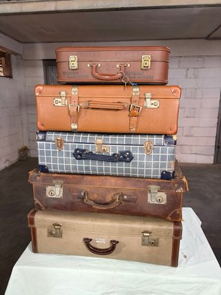 Set 5 Valigie Vintage Marroni e Grigie